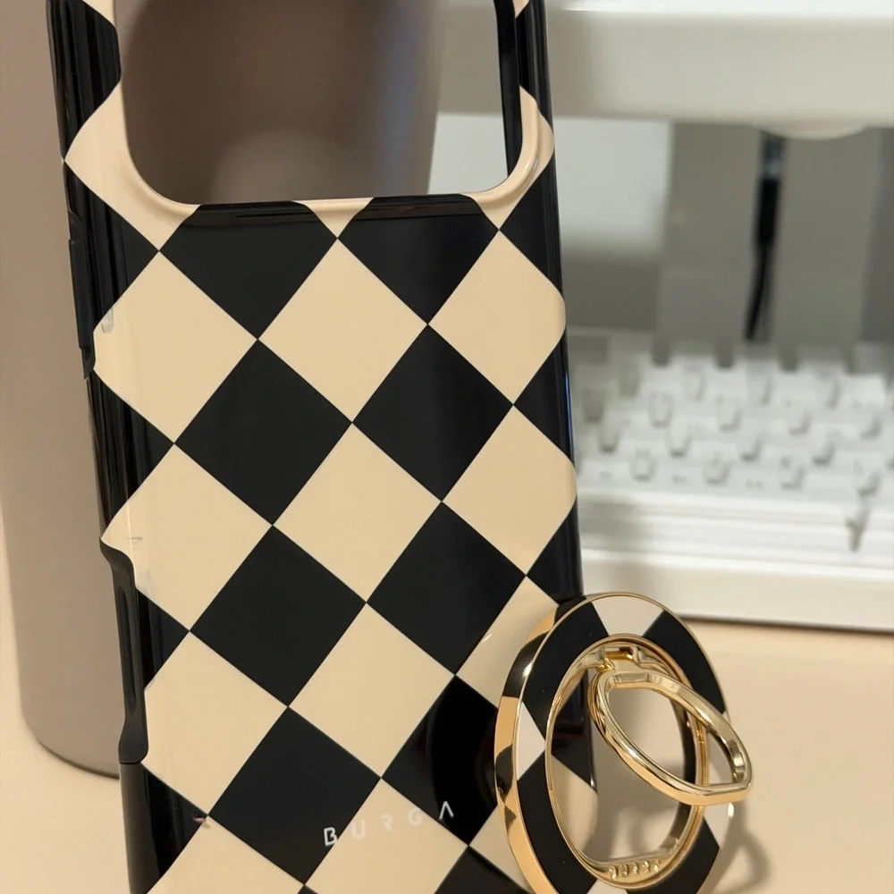 BURGA Proper Uniform Checkerboard iPhone Pro Max Case with Matching Ring Holder